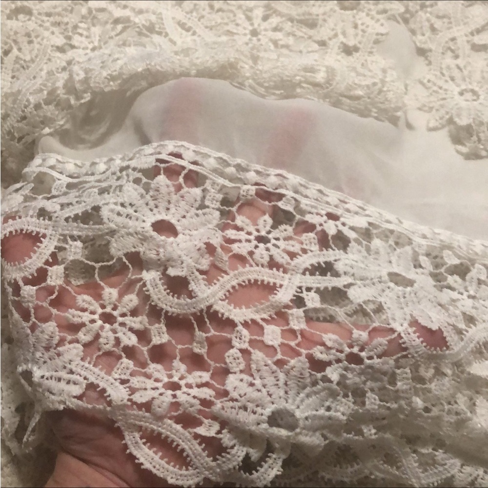Floral lace sleeve sheer boho top - Picture 4 of 4